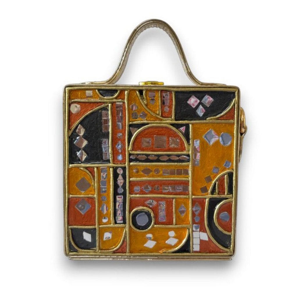 Mini Party Lippan Art Handcrafted Square Sling Bag